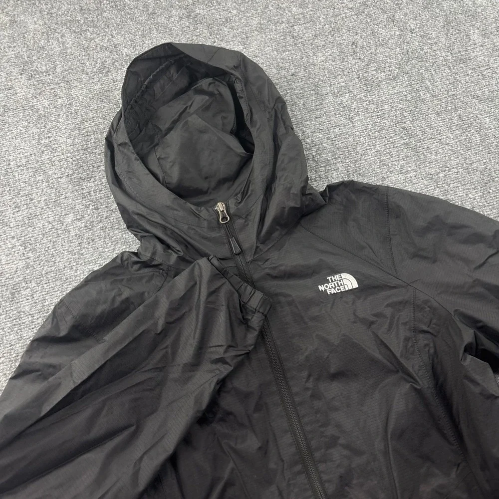 The North Face Windbreaker Jacket Large Black Hooded Full Zip Mens